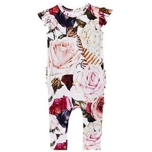 Posh Peanut Black Rose Romper